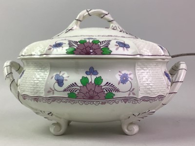 Lot 608 - VICTORIAN CREAMWARE SOUP TUREEN COVER AND STAND