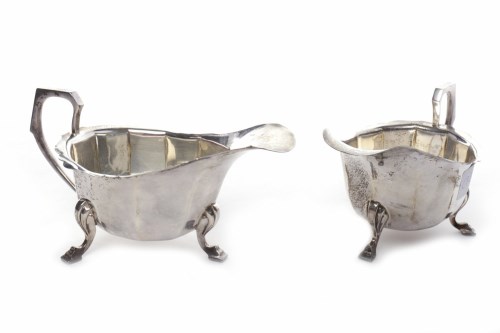 Lot 6 - PAIR OF GEORGE V SILVER SAUCE BOATS maker...
