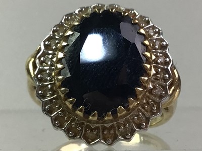 Lot 618 - SAPPHIRE RING ALONG WITH A PEARL AND DIAMOND RING