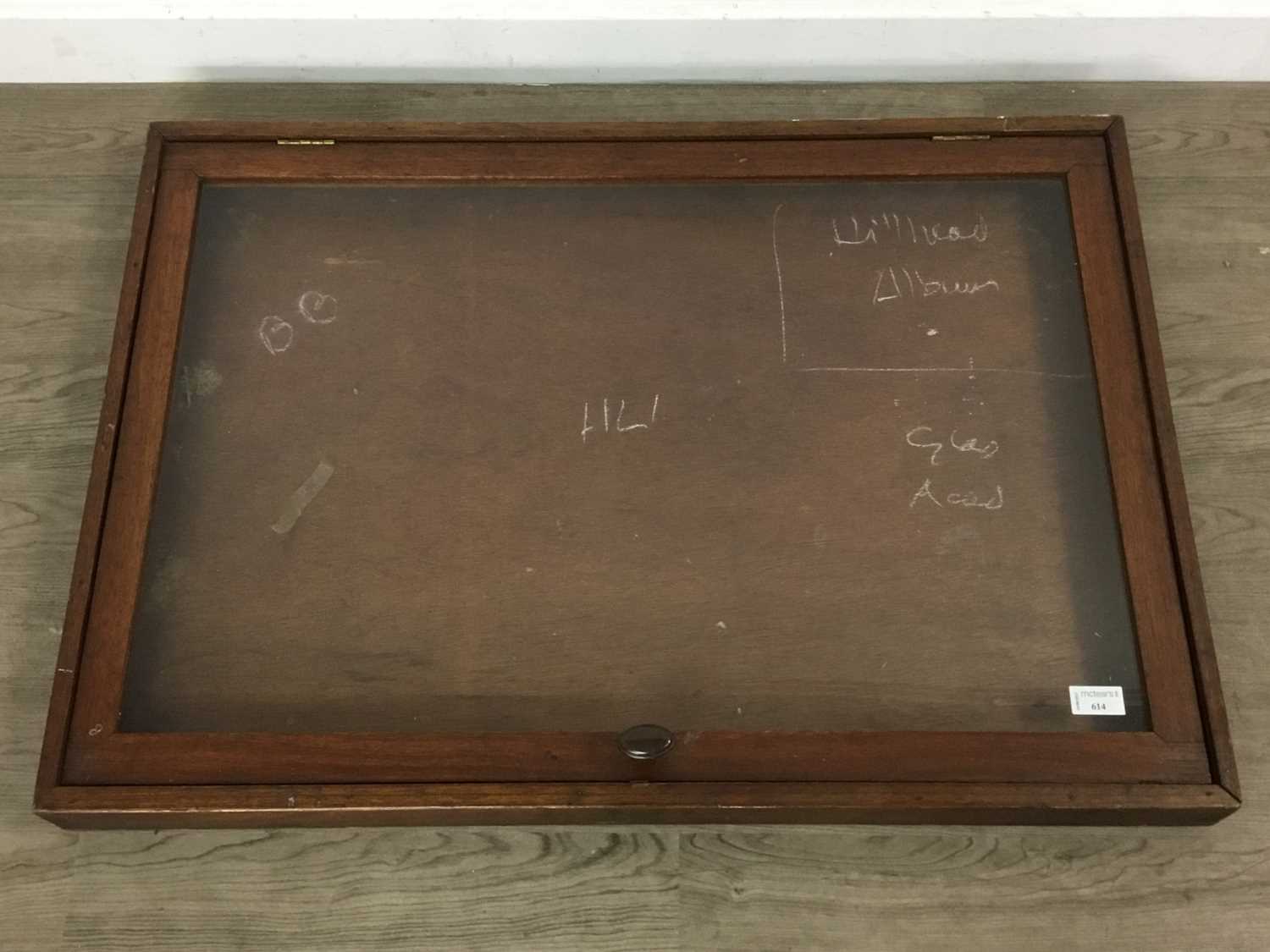 Lot 614 - MAHOGANY WALL DISPLAY CASE