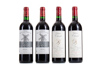 Lot 634 - 2 BOTTLES OF CHATEAU TOUR HAUT-CAUSSAN 1996 MEDOC AND 2 BOTTLES OF CHATEAU CLARKE 1990 LISTAC-MEDOC