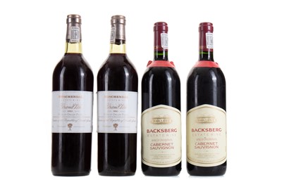 Lot 649 - 2 BOTTLES OF BACKSBERG 1993 CABERNET SAUVIGNON AND 2 BOTTLES OF BOSCHENDAL 1990 GRAND VIN