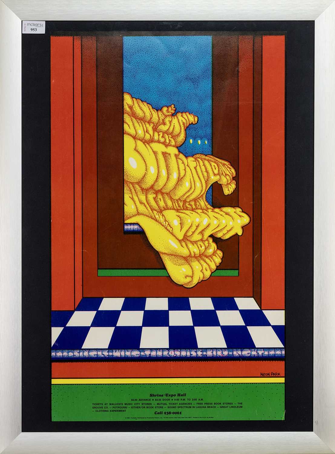 Lot 953 - VELVET UNDERGROUND - CONCERT POSTER, JULY 12-13 1968, SHRINE EXPOSITION HALL, LOS ANGELES