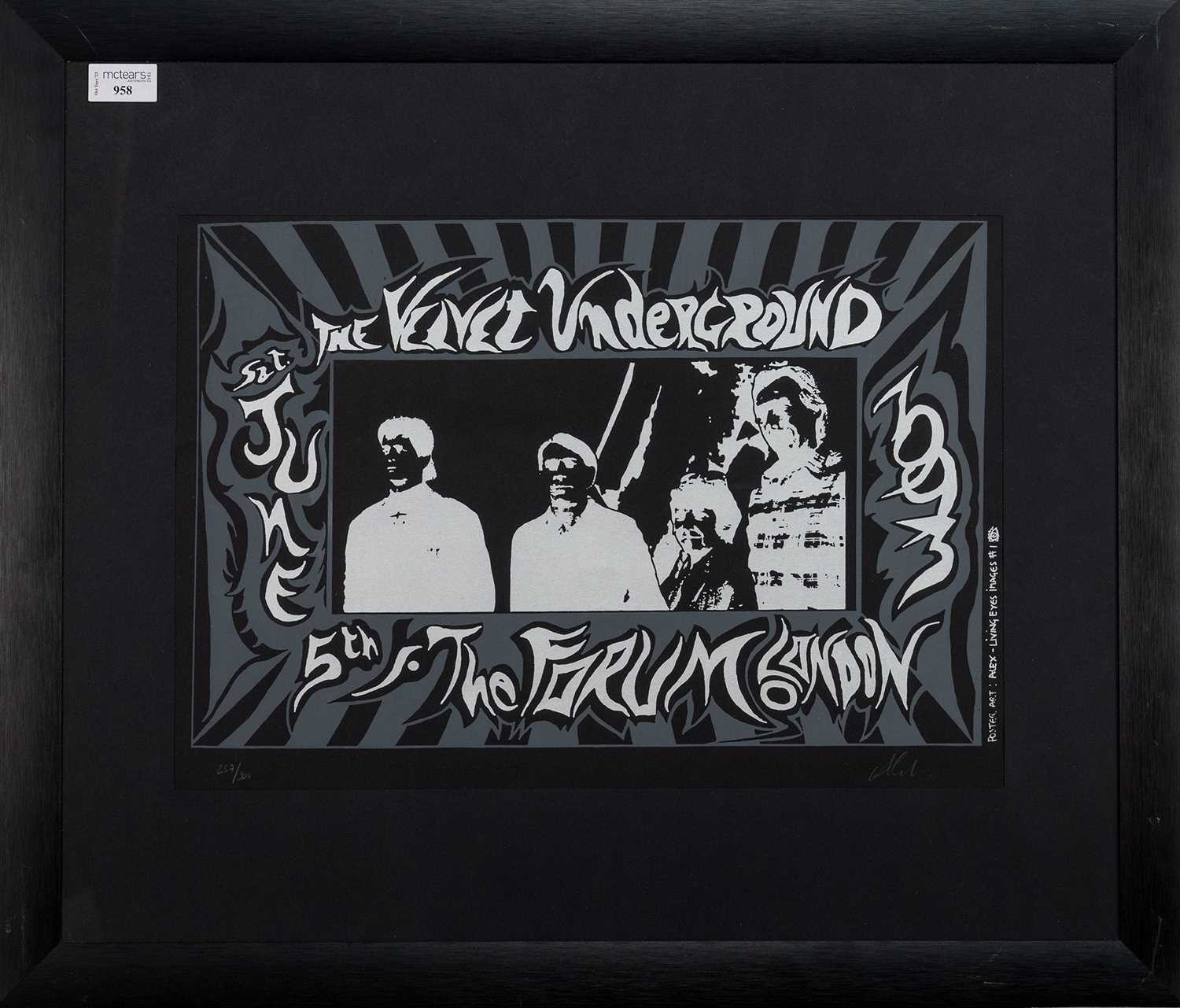 Lot 958 - VELVET UNDERGROUND - CONCERT POSTER, JUNE 5 1993, THE FORUM, LONDON