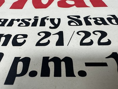 Lot 960 - VELVET UNDERGROUND - CONCERT POSTER, TORONTO POP FESTIVAL 69, JUNE 21/22, VARSITY STADIUM