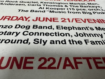 Lot 960 - VELVET UNDERGROUND - CONCERT POSTER, TORONTO POP FESTIVAL 69, JUNE 21/22, VARSITY STADIUM