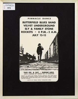 Lot 972 - VELVET UNDERGROUND - CONCERT FLYER, JULY 12-13 1968, SHRINE HALL, LOS ANGELES