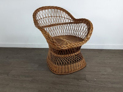 Lot 484 - VINTAGE WICKER TUB CHAIR