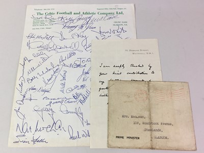 Lot 700 - CELTIC F.C FACSIMILE AUTOGRAPHED HEADED PAPER