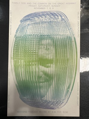 Lot 990 - VELVET UNDERGROUND - CONCERT CARD, APRIL 11-13 1969, GRANDE BALLROOM, DETROIT