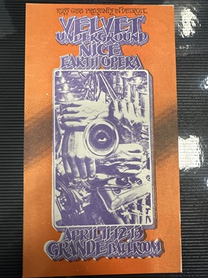 Lot 990 - VELVET UNDERGROUND - CONCERT CARD, APRIL 11-13 1969, GRANDE BALLROOM, DETROIT