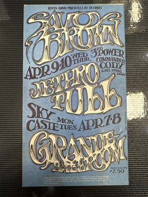 Lot 990 - VELVET UNDERGROUND - CONCERT CARD, APRIL 11-13 1969, GRANDE BALLROOM, DETROIT