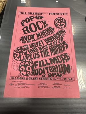 Lot 992 - VELVET UNDERGROUND - CONCERT HANDBILL AND TWO CARDS