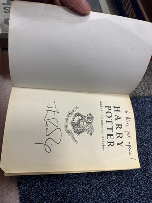 Lot 921 - ROWLING (J .K.), THREE HARRY POTTER VOLUMES, SIGNED WITH PERSONALISED INSCRIPTIONS