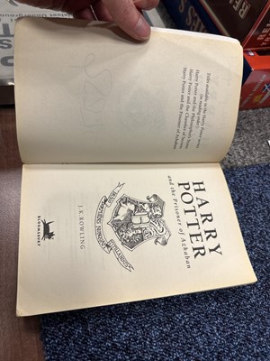 Lot 921 - ROWLING (J .K.), THREE HARRY POTTER VOLUMES, SIGNED WITH PERSONALISED INSCRIPTIONS