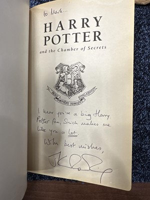 Lot 921 - ROWLING (J .K.), THREE HARRY POTTER VOLUMES, SIGNED WITH PERSONALISED INSCRIPTIONS