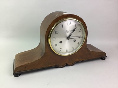 Lot 75 - WALNUT MANTEL CLOCK