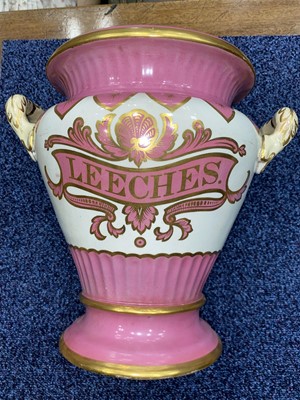 Lot 834 - VICTORIAN CERAMIC 'LEECHES' JAR