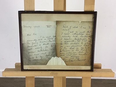 Lot 126 - FRAMED CLEMENTINE CHURCHILL PRINTS OF A LETTER