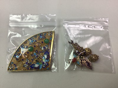 Lot 12 - SILVER AND ENAMEL BROOCH BY ANTON MICHELSEN