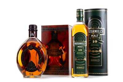 Lot 157 - DIMPLE 15 YEAR OLD 75CL AND BUSHMILLS 10 YEAR OLD