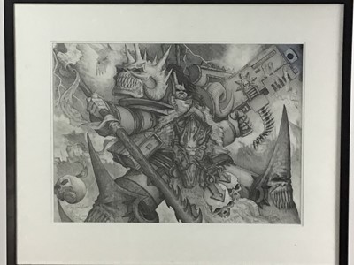 Lot 30 - WARHAMMER STYLE PENCIL DRAWING