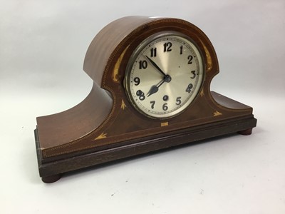 Lot 191 - EDWARDIAN INLAID MAHOGANY MANTEL CLOCK