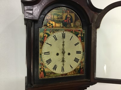 Lot 371 - GEORGE III MAHOGANY LONGCASE CLOCK