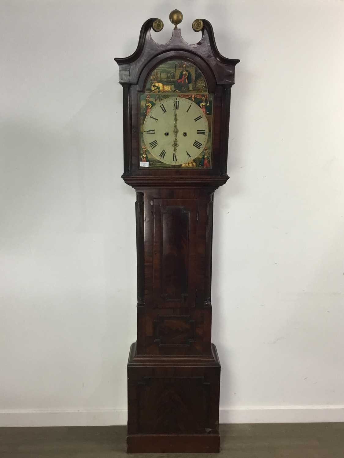 Lot 371 - GEORGE III MAHOGANY LONGCASE CLOCK