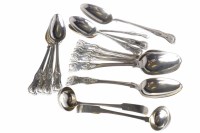 Lot 83 - FIVE EARLY 19TH CENTURY KING'S PATTERN SILVER...