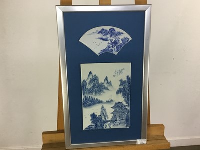 Lot 100 - CHINESE BLUE AND WHITE PANEL