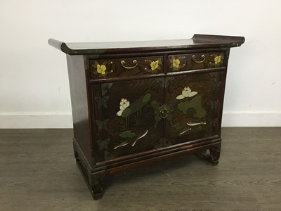 Lot 107 - CHINESE HARDWOOD ALTAR CABINET