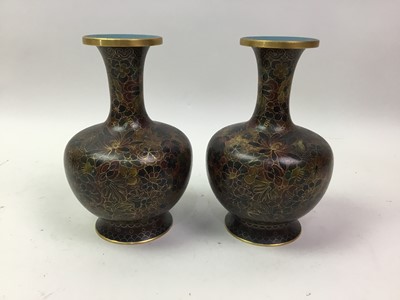 Lot 103 - PAIR OF CHINESE CLOISONNE VASES