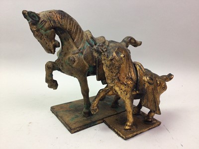 Lot 117 - TWO GILT BRONZED FIGURES OF HORSES