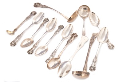 Lot 31 - GROUP OF SILVER LADLES AND TEASPOONS