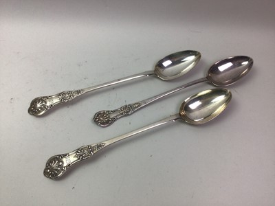 Lot 274 - PAIR OF VICTORIAN SILVER PLATED BASTING SPOONS