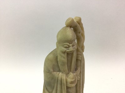 Lot 153 - SOAPSTONE FIGURE OF SHOU LAO