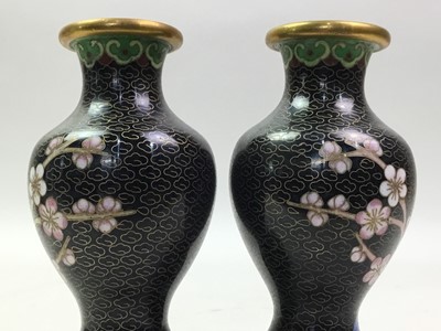 Lot 156 - PAIR OF CHINESE CLOISONNE VASES