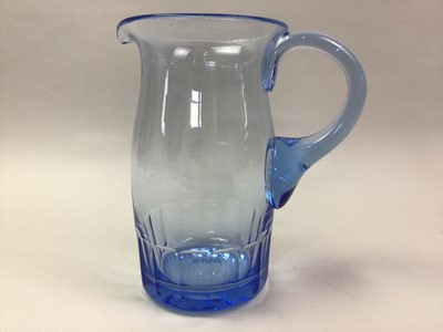 Lot 311 - BLUE ART GLASS WATER/LEMONADE SET