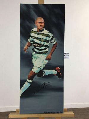 Lot 24 - HENRIK LARSSON OF CELTIC F.C., PRINT AFTER ROBERT MILLER