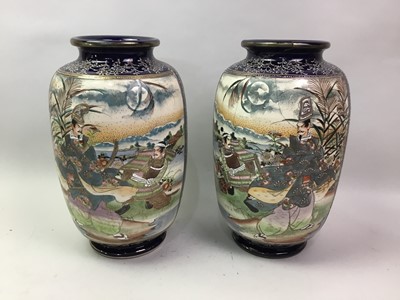 Lot 333 - PAIR OF JAPANESE SATSUMA VASES