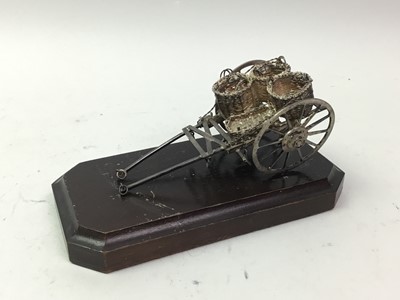 Lot 174 - STERLING SILVER MODEL OF A CART