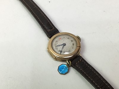 Lot 344 - NINE CARAT GOLD CASED WRIST WATCH