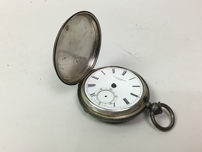 Lot 345 - SILVER CASED FULL HUNTER POCKET WATCH