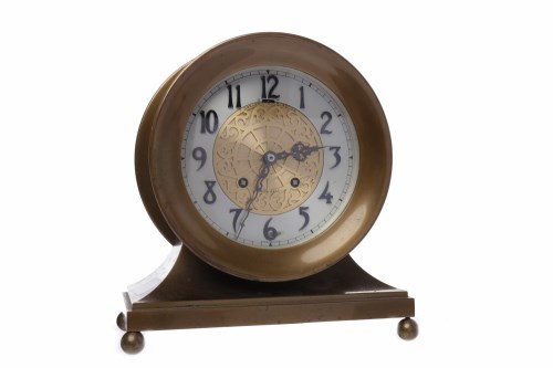 Lot 601 - SHIP'S BELL MANTEL CLOCK RETAILED BY SORLEY OF...