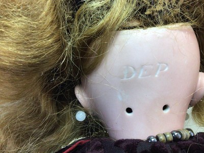 Lot 1023 - MANNER OF JUMEAU, TWO BISQUE HEAD SOCKET DOLLS