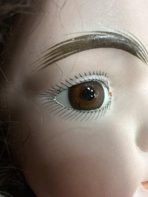 Lot 1023 - MANNER OF JUMEAU, TWO BISQUE HEAD SOCKET DOLLS