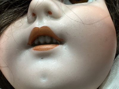 Lot 1023 - MANNER OF JUMEAU, TWO BISQUE HEAD SOCKET DOLLS