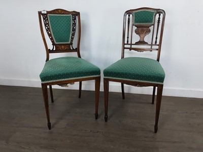 Lot 369 - TWO EDWARDIAN ROSEWOOD SIDE CHAIRS