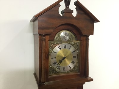 Lot 373 - MAHOGANY GRANDMOTHER CLOCK